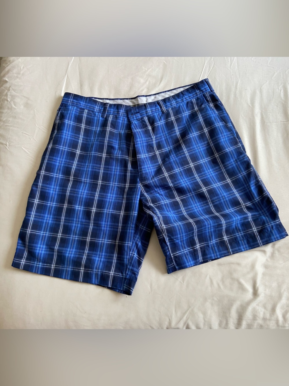 Blue Plaid Men's Golf Shorts